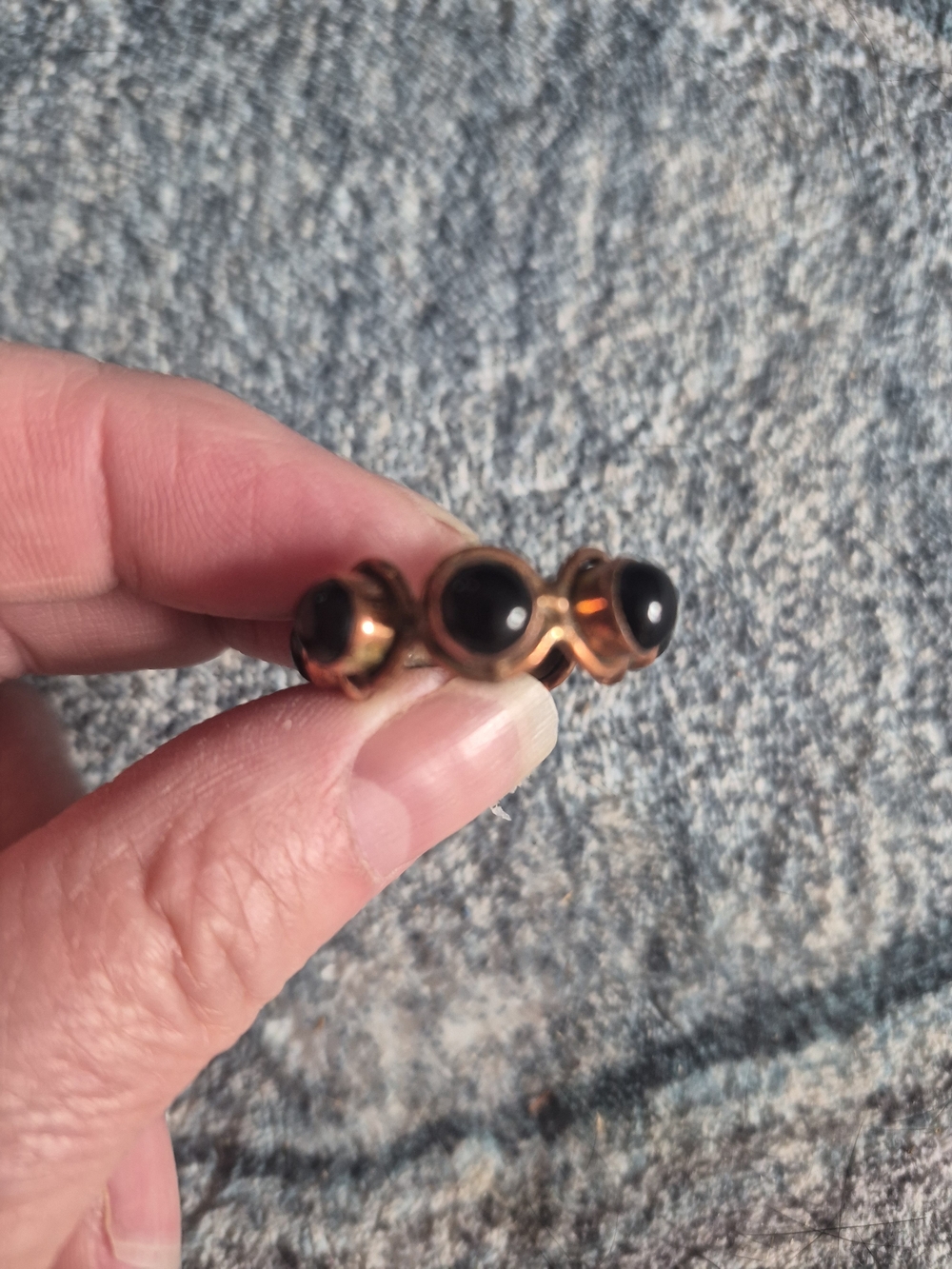 Copper Black Stone Women's Ring